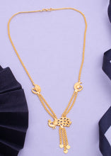 Gold-Plated Brass Mangalsutra Necklace with Peacock Pendant