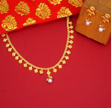 Trendy and Stylish Brass Gold Plated Necklace Set for Women and Girls