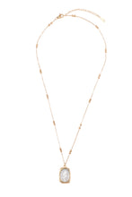 Rose Gold Square Flower Shape Necklace For Women and Girls