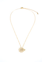 Charming Flower Shape Diamond Gold Plated Necklace For Women and Girls