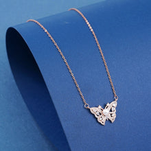 Rose Gold Charming Diamond Butterfly Necklace For Women & Girls