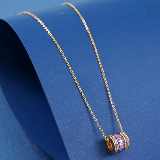 🌟 Purple Crystal Diamond Necklace Chain