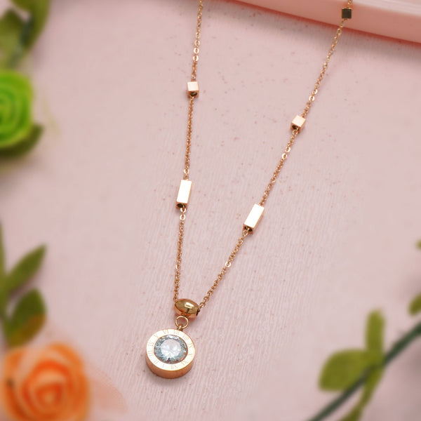 Rose Gold Round Shape Designer Necklace Chain For Women and Girls