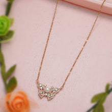 Rose Gold Charming Diamond Butterfly Necklace For Women & Girls