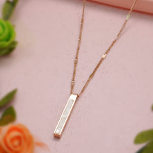 Rose Gold Square Crystal Shape Necklace Chain For Women and Girls