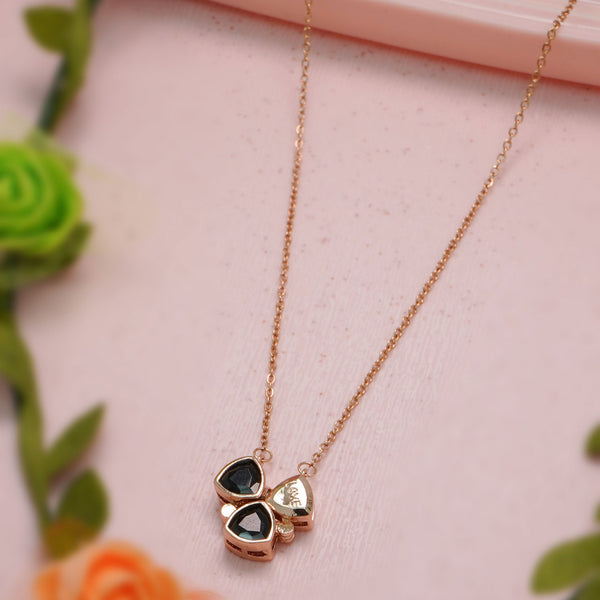 Fashionable Rose Gold Necklace with Magnetic Pendant For Women and Girls