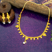 Trendy and Stylish Brass Gold Plated Necklace Set for Women and Girls