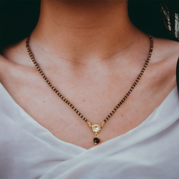 Simple Dimond Gold Plated Necklace Mangalsutra For Women and Girls