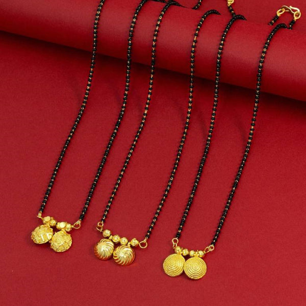 Triple Vati Mangalsutra Set: Brass Gold Plated, 18 Inch - Pack of 3