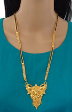 Traditional Long Brass Mangalsutra with 22K Gold Plating