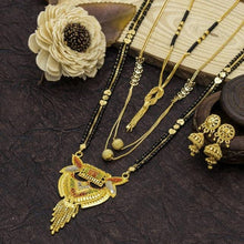 Stylish and Designer Gold Plated Mangalsutra Set With Earrings