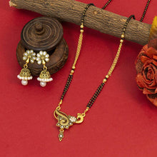 Designer and Stylish Gold Plated Mangalsutra along With Earrings