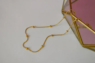 Daily Wear Brass 22K Gold Plated Beaded Chain