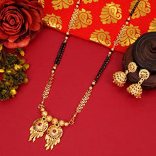 Daily Wear Gold Plated Long Mangalsutra With Earrings For Women and Girls