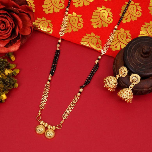 Regular Wear Stylish Long Gold Plated Mangalsutra For Women and Girls