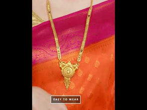Stylish and Designer Long Brass Gold Plated Mangalsutra For Women and Girls