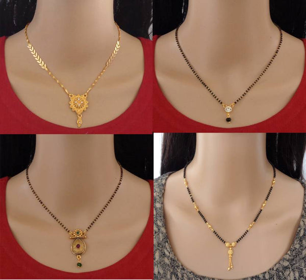 Designer and Stylish Daily Wear Gold Plated Necklace Mangalsutra For Women