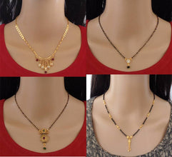 Daily Wear Copper Gold Plated Mangalsutra For Women and Girls Pack of 4