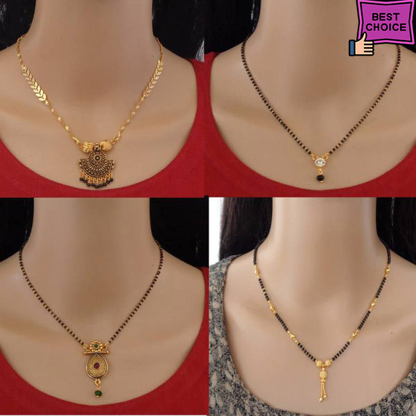 Daily Wear 22K Gold Plated Mangalsutra Set of 4, 18" Length