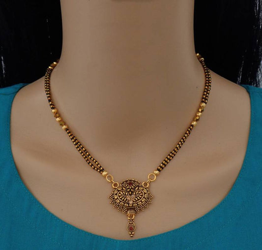 Casual Wear Gold Plated Designer Mangalsutra Necklace For Women and Girls