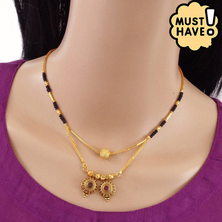 Daily Wear Two Line Gold Plated Mangalsutra For Women and Girls