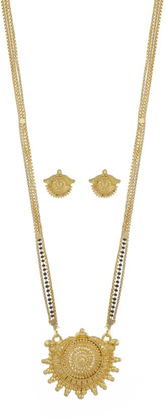 Stylish and Trendy Gold plated Mangalsutra With Earrings For Women and Girls